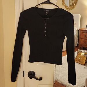 Black Button Top